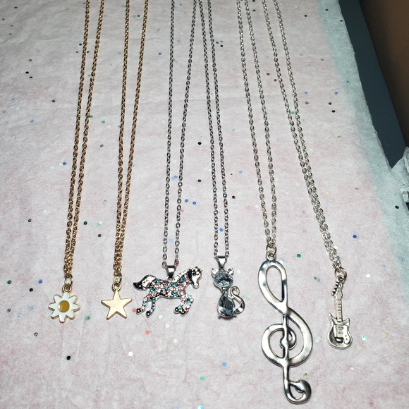 Gold and Silver Necklace Set with Charms - Picture 1 of 1